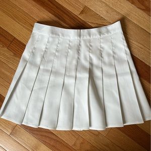 White Pleated Tennis Style Fashion Skirt